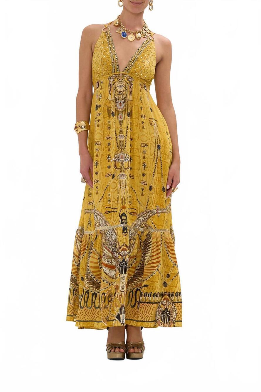 NEW CAMILLA tiered dress with hardware in valley of the kings